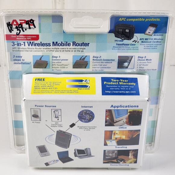 APC WMR1000G 54 Mbps 3-in-1 Wireless Mobile G Router Brand New Sealed - Picture 5 of 7